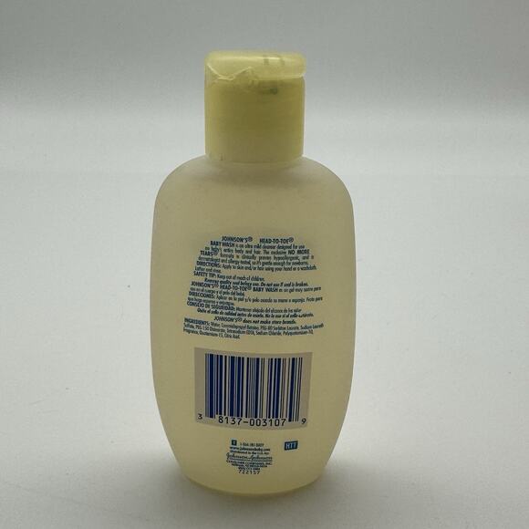 Johnson's Baby Head-To-Toe Wash Dye Free, 4 FL OZ Discontinued 2004 Formula - Picture 2 of 5